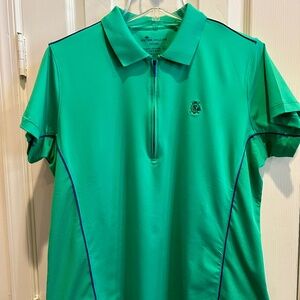 NWOT Peter Millar Green Polo with Blue Trim XL